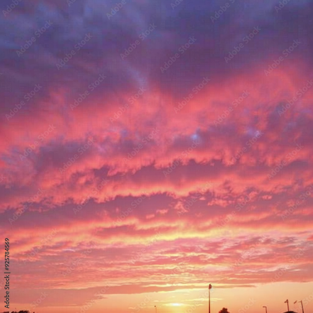 Fototapeta premium Colorful Sunset with Vibrant Clouds