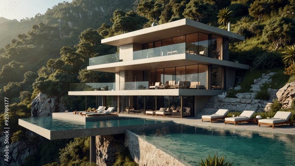 modern cliffside villa in the mountains modern cliffside villa in the mountains