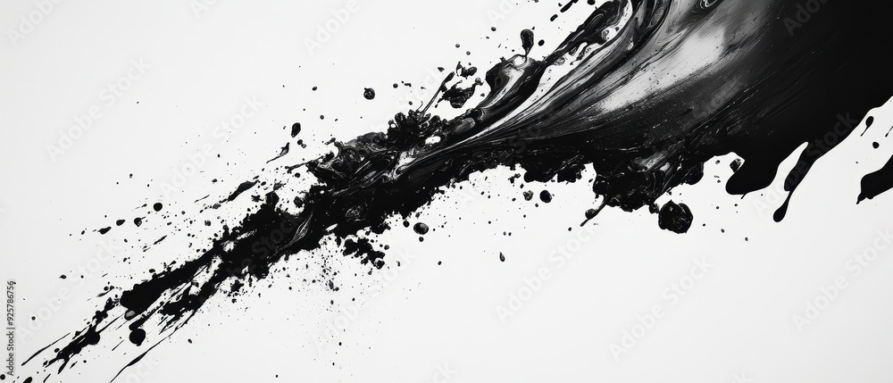 Obraz premium Dynamic Black Ink Splash - Energetic Contrast in Bold Splatters