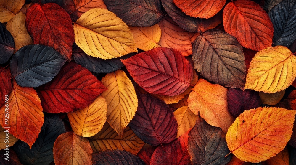 Vibrant Leaf Abstract Background with Stylized Autumn Leaves Texture - Warm and Natural Design Concept