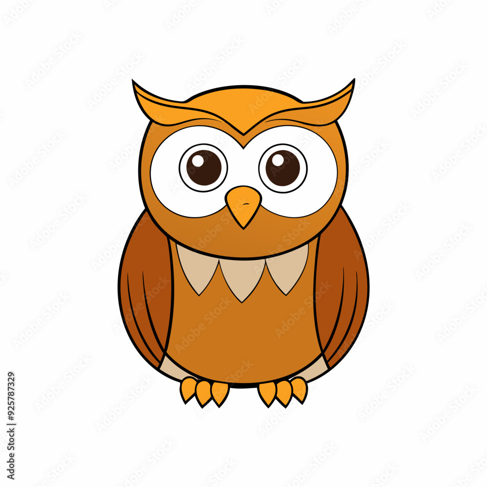 Owl on a branch isolated on white, owl vector illustration, pet vector art, owl silhouette, animal vector icon, owl with bone line art, eps