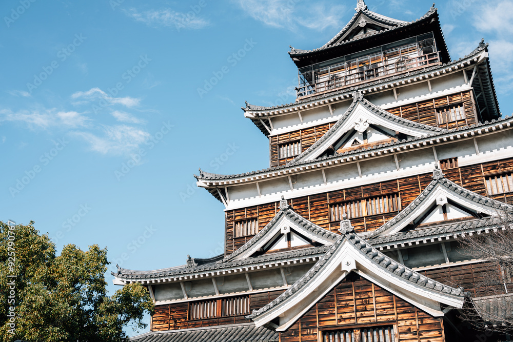 Hiroshima castle in Hiroshima, Japan Hiroshima castle in Hiroshima, Japan