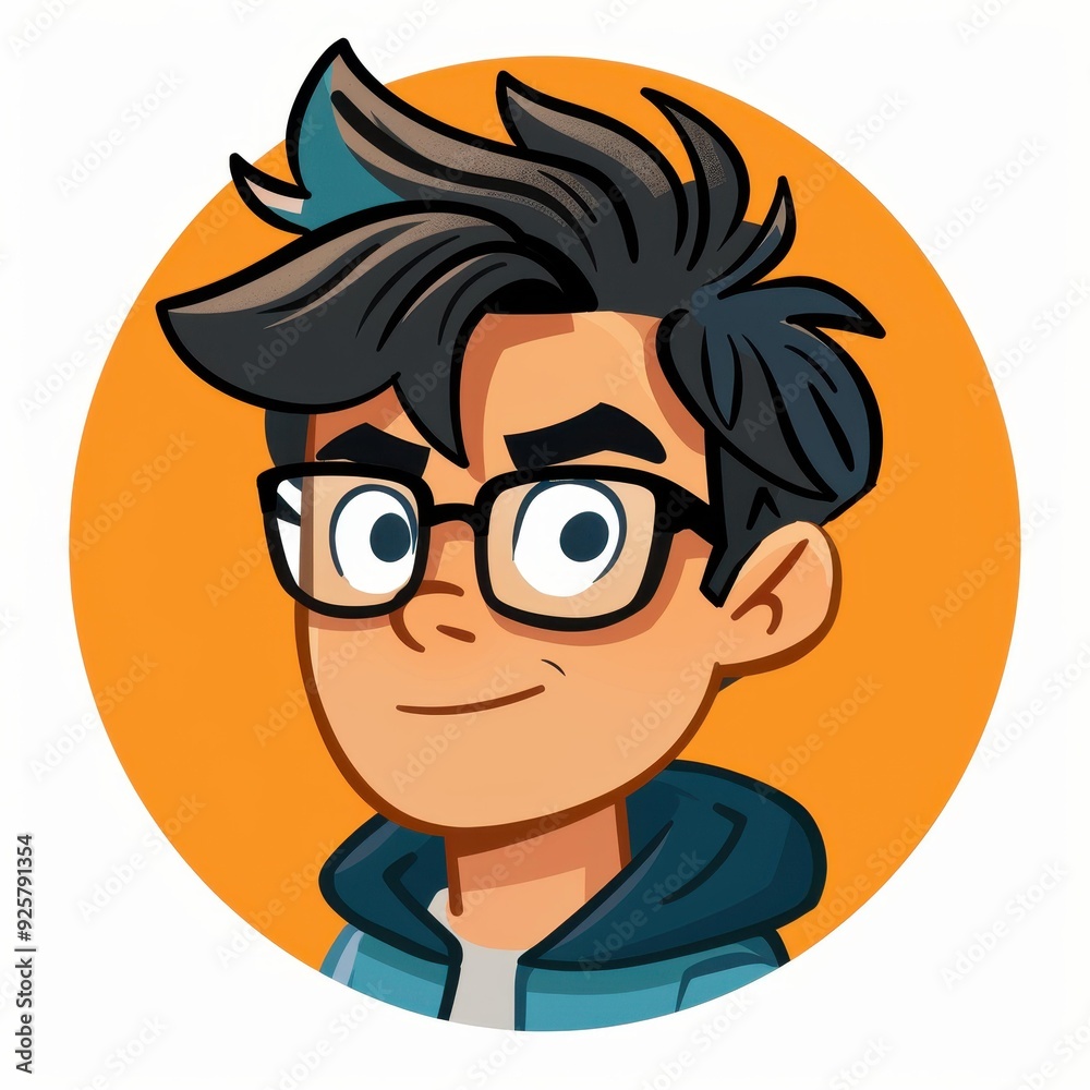 A fun, cartoonstyle icon featuring a young male worker in media, capturing creativity and energy in a vibrant design. A fun, cartoonstyle icon featuring a young male worker in media, capturing creativity and energy in a vibrant design.