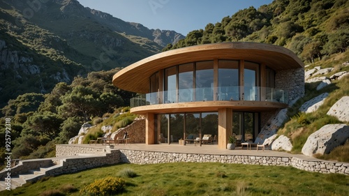 modern eco home in the mountains