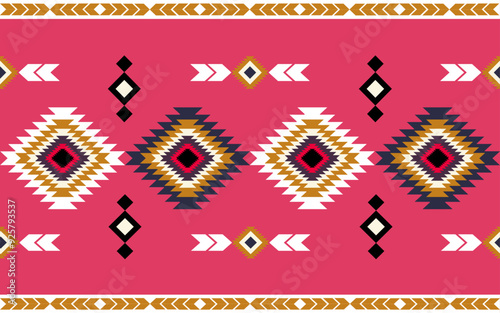 Ethnic Geometric Pattern. design in American, Mexican, Western Aztec motif striped and bohemian pattern. designed for background,wallpaper,print, carpet,wrapping,tile,batik.vector illustratoin.
