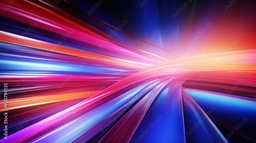 Abstract background with vibrant, glowing stripes of pink, blue and orange. Abstract background with vibrant, glowing stripes of pink, blue and orange.