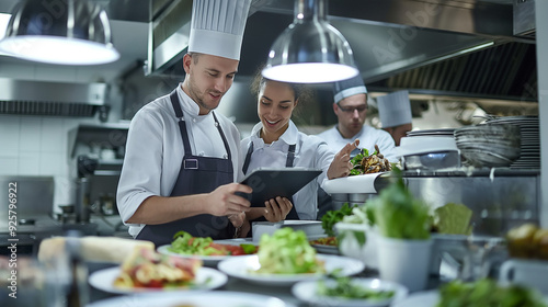 waiter serving food in restaurant