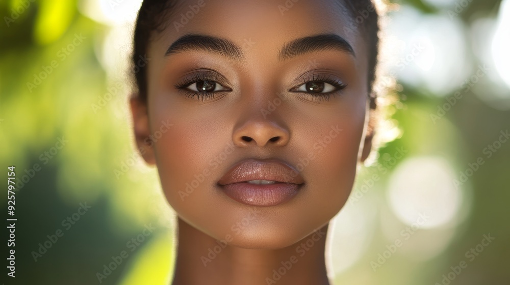 Close-up Portrait of a Young Woman with a Warm and Serene Expression Close-up Portrait of a Young Woman with a Warm and Serene Expression