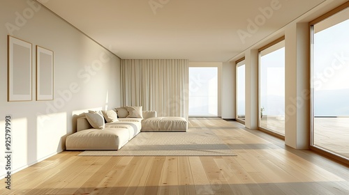 Living Room Design  White Walls and Ceilings  Minimalist Furniture.
