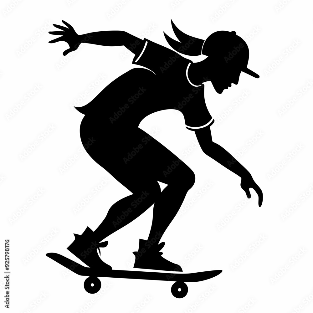 Scate board Black silhouette Scate board Black silhouette