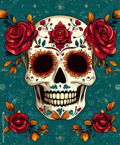 Floral Sugar Skull Beauty