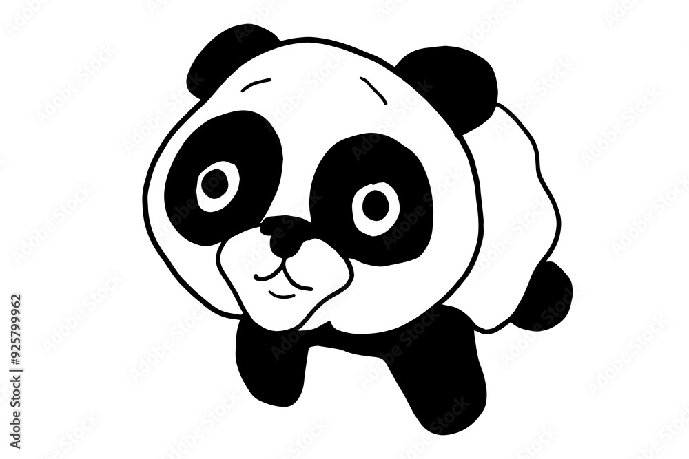 illustration of cute panda, china, chinese food, bamboo, animals