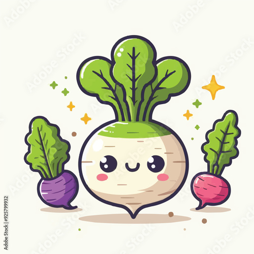 vector illustration of a radish