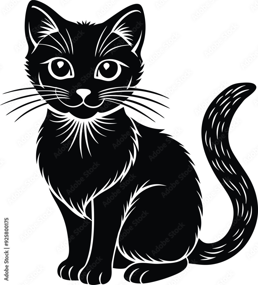 cat-vector-black-and-white-silhouette cat-vector-black-and-white-silhouette