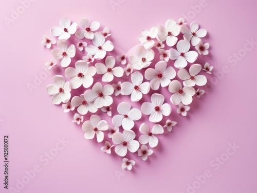 Attractive Valentine's day concept. the holiday of all lovers, hearts made of paper and flowers