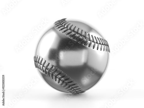 Silver baseball ball