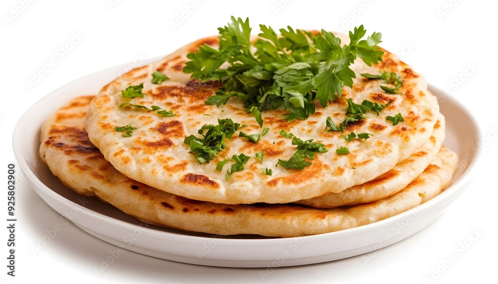 Savory Indian Uttapam Flatbread with Fresh Vegetables and Herbs on White Plate Savory Indian Uttapam Flatbread with Fresh Vegetables and Herbs on White Plate