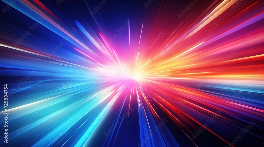 Abstract colorful light streaks converging in the center. Abstract colorful light streaks converging in the center.