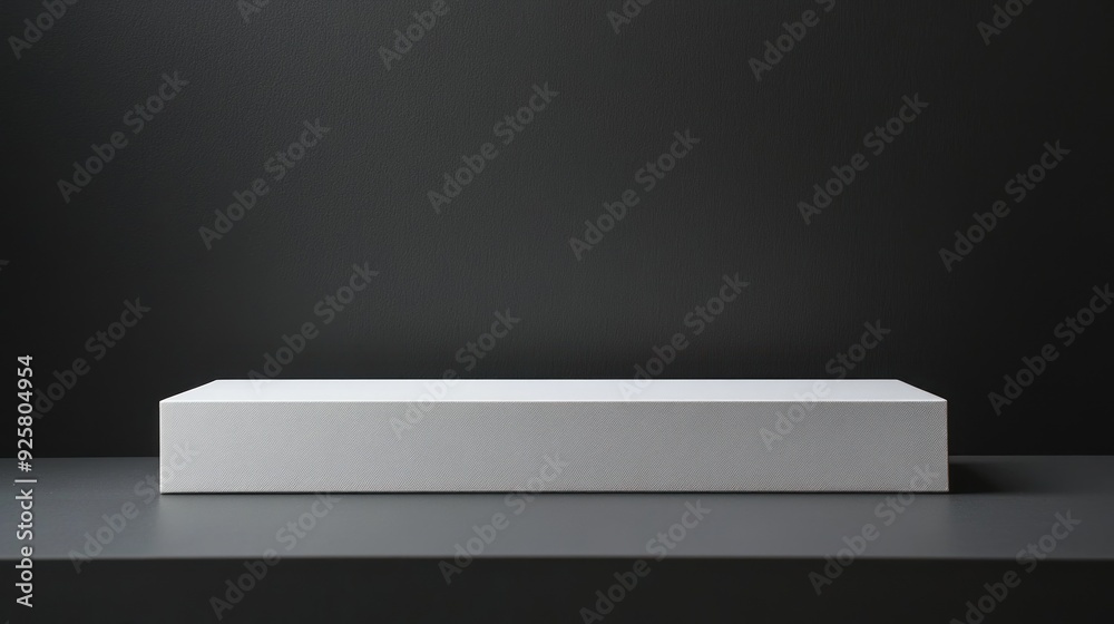 Minimalist White Platform on Black Background Minimalist White Platform on Black Background