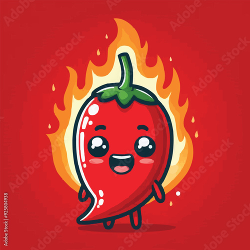 red chili pepper cartoon