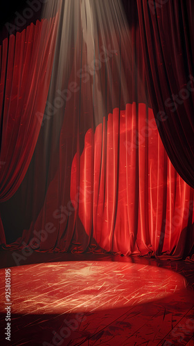 Red stage curtain