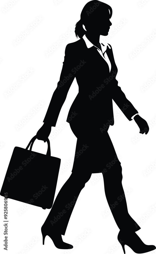 businesswomen with bag silhouette illustration businesswomen with bag silhouette illustration