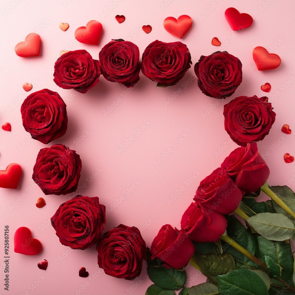 Valentine's day frame with love gifts, coffee, bouquet of red roses on white background. Romantic greeting card for dating. View from above. Copy space. Valentine's day frame with love gifts, coffee, bouquet of red roses on white background. Romantic greeting card for dating. View from above. Copy space.