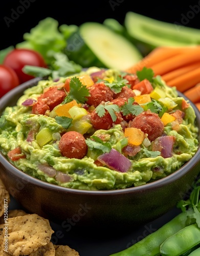 Delicious Guacamole Dip with Fresh Ingredients