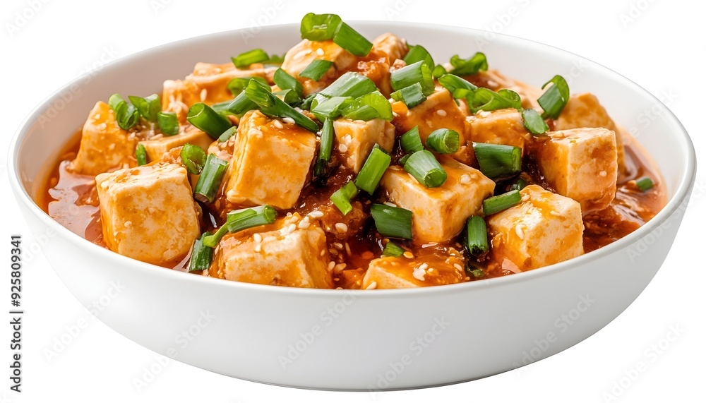 Mouthwatering Mapo Tofu Dish in Plate Authentic Sichuan Chinese Cuisine Mouthwatering Mapo Tofu Dish in Plate Authentic Sichuan Chinese Cuisine