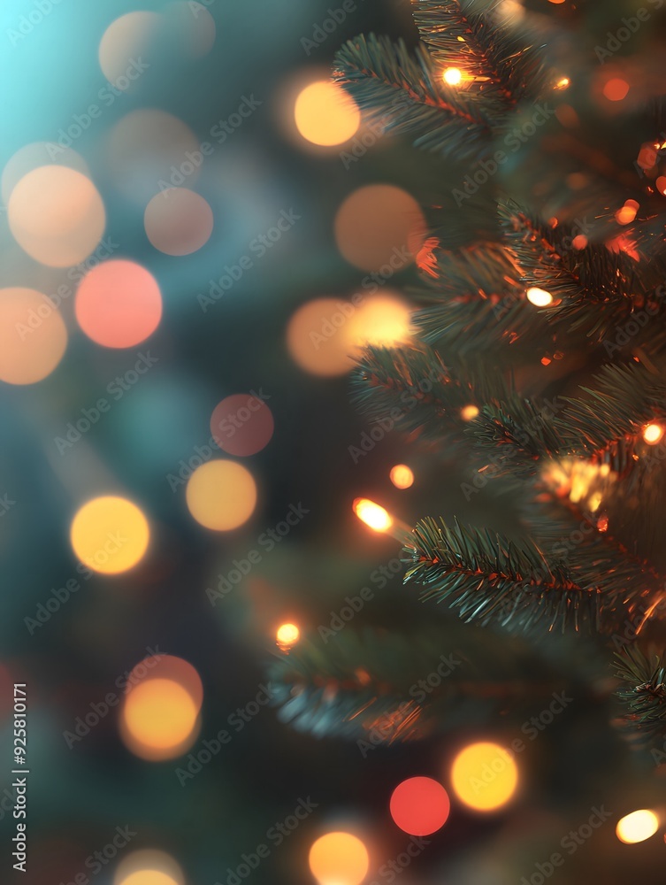 Blurry Bokeh Christmas Background with a Soft, Dreamy Effect Blurry Bokeh Christmas Background with a Soft, Dreamy Effect