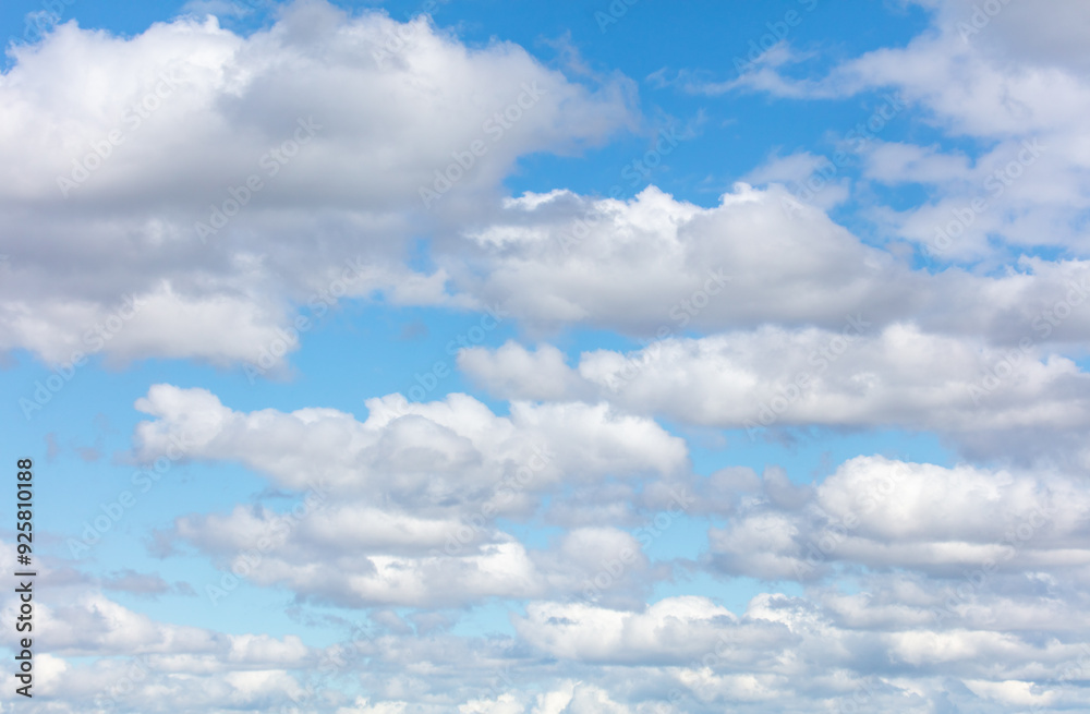White clouds against a blue sky