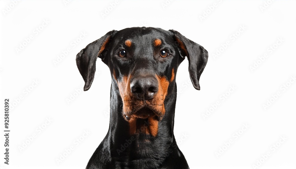ドーベルマンのポートレート(Dobermann portrait on white background)
ドーベルマンのポートレート(Dobermann portrait on white background)