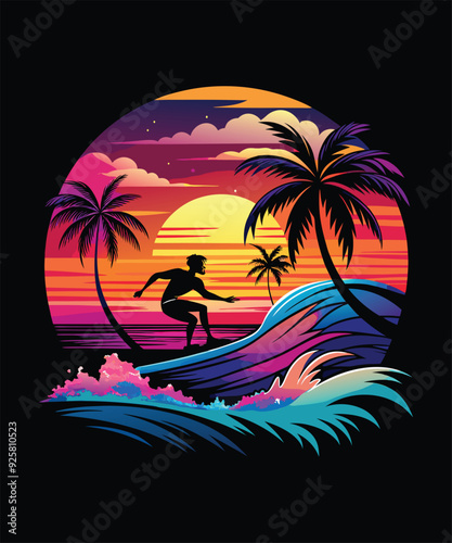 Colorful Summer T-shirt Vector Design 