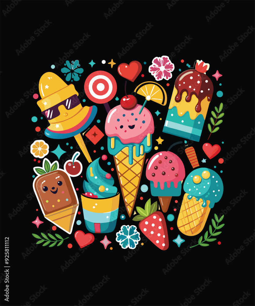 Obraz premium Colorful Summer T-shirt Vector Design 