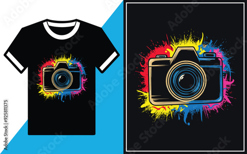 Photography t-shirt Design vector Illustration.