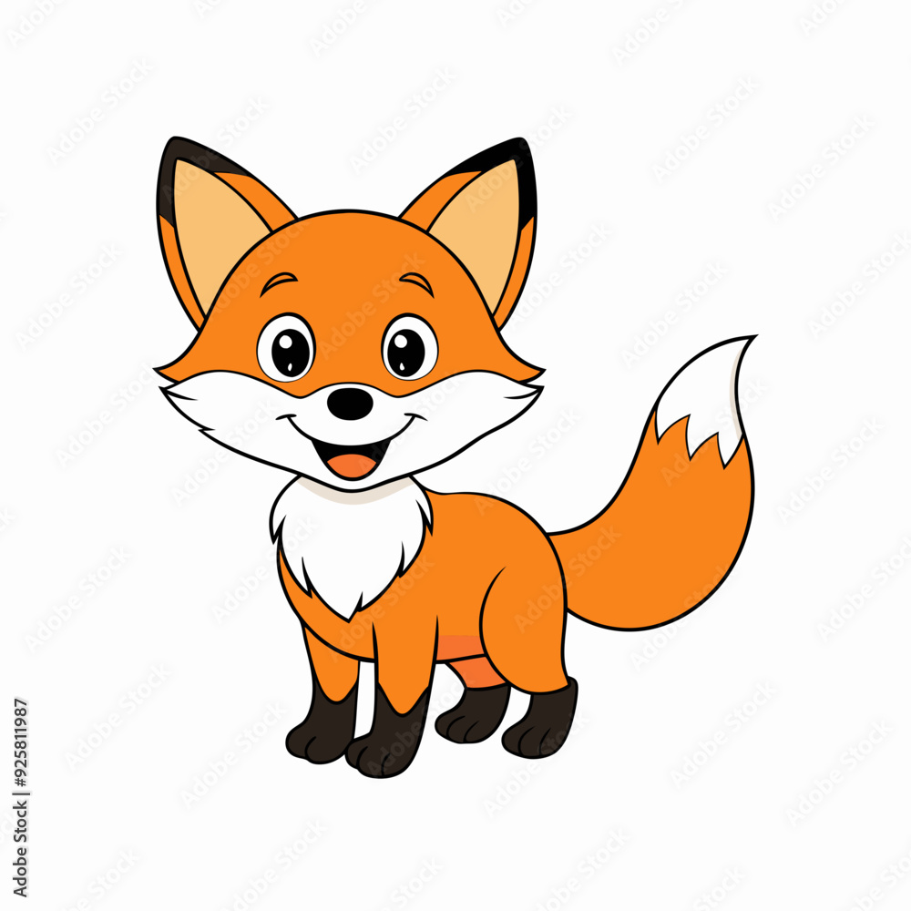 Fox isolated on white, fox vector illustration, pet vector art, fox silhouette, animal vector icon, cute smiling fox line art, eps Fox isolated on white, fox vector illustration, pet vector art, fox silhouette, animal vector icon, cute smiling fox line art, eps