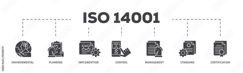ISO 14001 icon infographic illustration concept with icon of analysis, standards, system management, communication, and haccp principles icon live stroke and easy to edit ISO 14001 icon infographic illustration concept with icon of analysis, standards, system management, communication, and haccp principles icon live stroke and easy to edit
