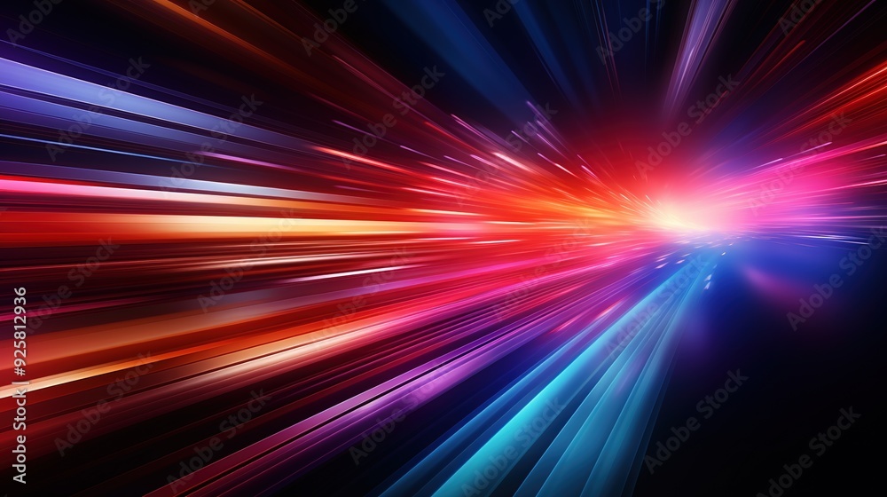 Abstract colorful streaks of light radiate from a central point, creating a dynamic and energetic visual. Abstract colorful streaks of light radiate from a central point, creating a dynamic and energetic visual.