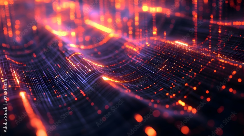Captivating Digital Landscape of Shimmering Lights and Intertwining Patterns Captivating Digital Landscape of Shimmering Lights and Intertwining Patterns