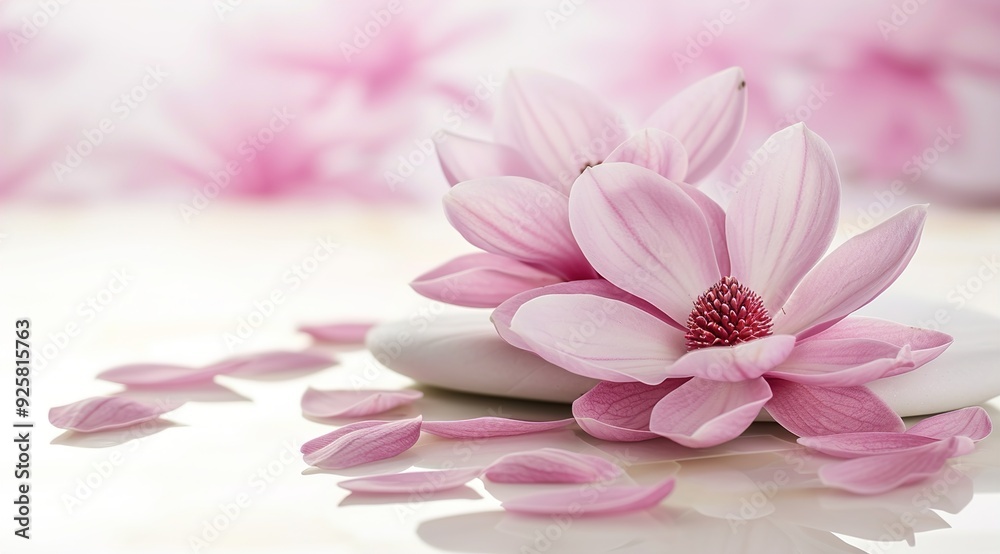Obraz premium pink and white flower