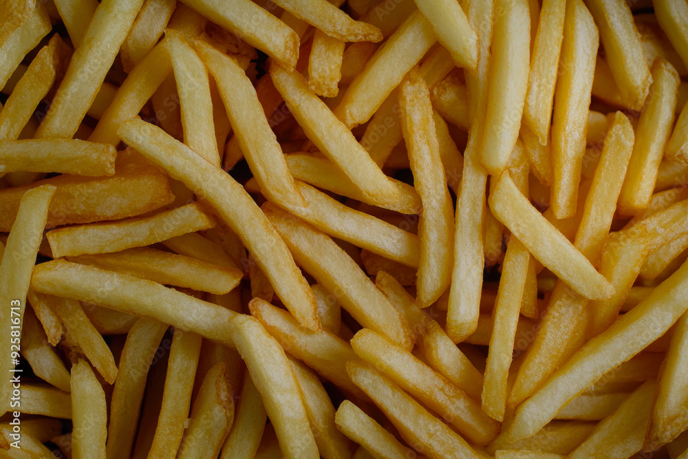 Texture Scattered Fried French Fries For Backgrounds Created With Artificial Intelligence Texture Scattered Fried French Fries For Backgrounds Created With Artificial Intelligence