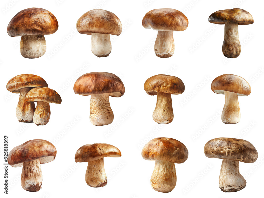 Collection of Brown Cap Mushrooms