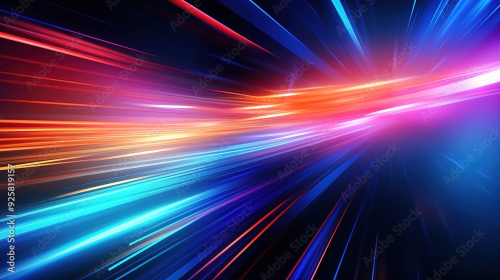 Abstract digital art of colorful light streaks on a dark background. Abstract digital art of colorful light streaks on a dark background.