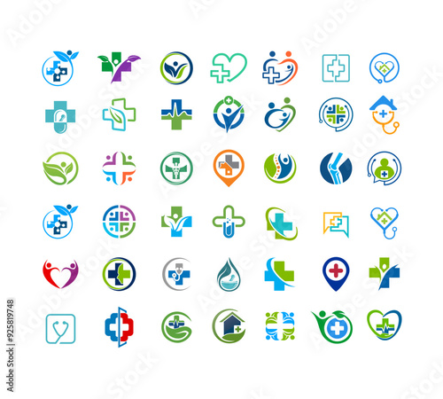 MEDICAL HEALTH PHARMACY LOGO SET
