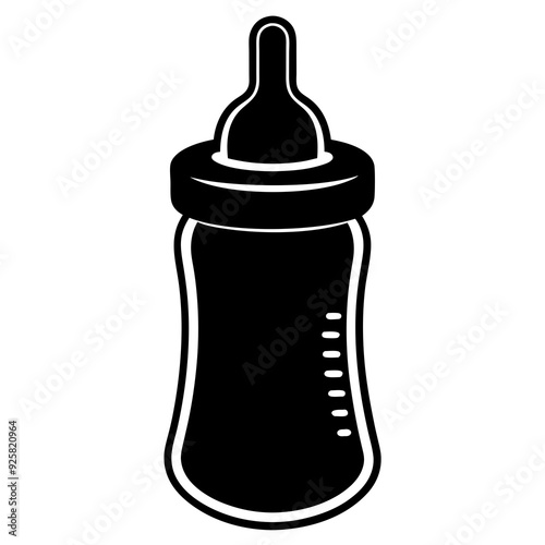 baby bottle and pacifier isolated on white, baby bottle vector illustration, milk bottle vector art, bottle silhouette, baby bottle vector icon, pacifier line art,eps