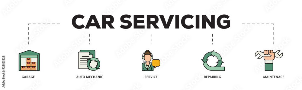 Car servicing icon infographic illustration concept with icon of repairing, maintenace, service, auto mechanic, garage icon live stroke and easy to edit Car servicing icon infographic illustration concept with icon of repairing, maintenace, service, auto mechanic, garage icon live stroke and easy to edit