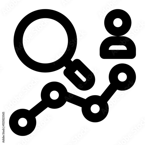 behavioral analytics, customer, user behavior, analytics, analysis, research outline icon