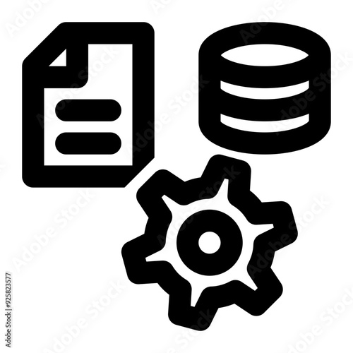 big data, engine, machine, operations, setting, engineering, operational database outline icon
