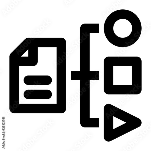 data classification, document classification, data, categorization, category, unstructured data outline icon