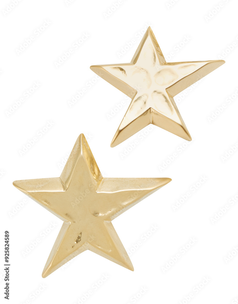 gold star earring isolated on white background gold star earring isolated on white background